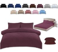 TheWhiteWater Super King Size Bed Duvet Cover Set - 3 in 1 Super King Bedding Set - Duvet Cover + Fitted Sheet + 2 Matching Pillowcases (Purple, Super King - Duvet Cover + Fitted Sheet)