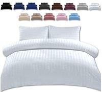 TheWhiteWater Super King Size Bed Duvet Set - 2 in 1 Seersucker Super King Bedding (White, Super King - Duvet Cover ONLY)