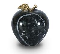 TheWolfard Crystal Apple Paperweight - Black Zebra Marble Desk Ornament, Unique Apple Gift for Teachers, Decorative Apple for Office & Home