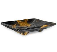 TheWolfard Luxury Handmade Multi Black Marble Soap Dish Holder with Drain for Bathroom and Shower, Best Bath Products & Sponge Tray for Kitchen & Housewarming Gifts., 4x5x0.75, (SD2021)