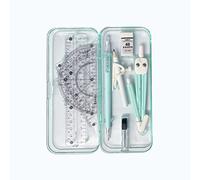 THEXIN 9 Pcs Geometry Compass Sets, Drafting Compasses Set, Geometry Set for Students- Math Set, Math Kit Educational Supplies for Student Maths and Engineering in Carry Case (Green)