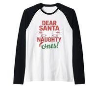 They Are The Naughty Ones Christmas Raglan Baseball Tee