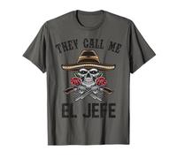 They Call Me El Jefe Mexican Boss Chef Cinco De Mayo Skull T-Shirt