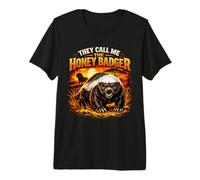 They Call Me HoneyBadger Funny Fearless Animal Sunset Premium T-Shirt