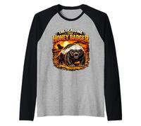 They Call Me HoneyBadger Funny Fearless Animal Sunset Raglan Baseball Tee