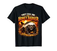 They Call Me HoneyBadger Funny Fearless Animal Sunset T-Shirt