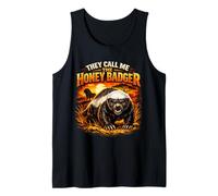 They Call Me HoneyBadger Funny Fearless Animal Sunset Tank Top