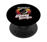 They Call Me The Honey Badger Vintage Sunset Animal Lover PopSockets Adhesive PopGrip