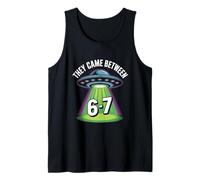 They Came Between 6 7 Alien UFO Abduction Retro Tank Top