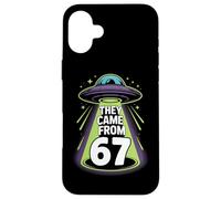 They Came From 67 Retro UFO Alien Abduction Sci Fi Case for iPhone 16 Plus