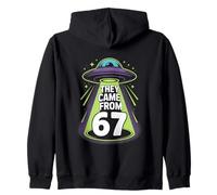 They Came From 67 Retro UFO Alien Abduction Sci Fi Zip Hoodie