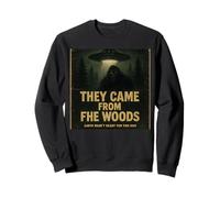 They Came from the Woods Bigfoot and UFO Duo Night Sky Sweatshirt