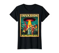 They Came to Conquer Earth Value Graphic T-Shirt, Women, Black, L