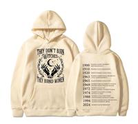 They Didn't Burn Witches They Burned Women Hoodie Oversized Graphic Pullover Sweatshirt For Men(Style 5,4XL)