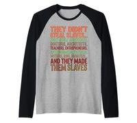 They Didn't Steal Slaves Black History Month Melanin Queen Raglan Baseball Tee