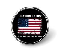 They Don't Know What The FCK They're Doing 2 Round Badge Men Women Metal Bezel Pin Button Brooch Lapel Tie Pins for Suits Shirt Jacket Hat Costume Decorative