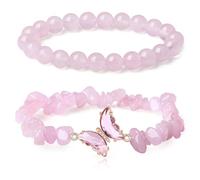 They Fly With Us Every Day Double-Layer Crystal Butterfly Bracelet, Strong As Fuck Rebirth Butterfly Healing Bracelet, Jewelry Gift for Women (M)