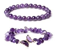 They Fly With Us Every Day Double-Layer Crystal Butterfly Bracelet, Strong As Fuck Rebirth Butterfly Healing Bracelet, Jewelry Gift for Women (I)