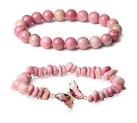 They Fly With Us Every Day Double-Layer Crystal Butterfly Bracelet, Strong As Fuck Rebirth Butterfly Healing Bracelet, Jewelry Gift for Women (L)