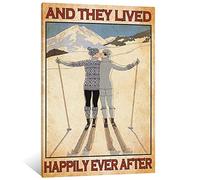 They Go Skiing Together And They Lived Happily Ever After Skiing Couple Poster Poster Decorative Painting Canvas Wall Art Living Room Posters Bedroom Painting 12x18inch(30x45cm)