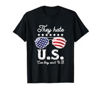 They Hate Us Cuz They Ain't Us USA American Flag 4th of July T-Shirt