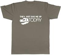 They just dug me up Today Dinosaur Mens Short Sleeve T-Shirt Grey