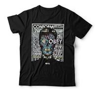They Live Glitch Unisex T-Shirt - Retro 80s Dystopia Tee with Distorted Subliminal Style - M Black