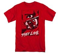 They Live - Mens Graphic Poster T-Shirt, X-Large, Red