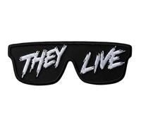 They Live Sunglasses Embroidered Iron-on Patch, Classic Horror Sci-Fi Movie Badge, (80x30mm)
