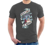 They Live We Sleep Skull Tattoo Men's T-Shirt Charcoal