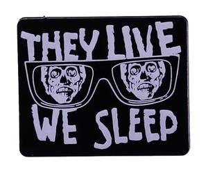 They Live We Sleep Sunglasses Alien Aliens Obey Subliminal Messaging Classic 80s Sci-Fi Science Fiction Movie Film 1.1" Enamel Pin Badge, 2.79 cm, Enamel, enamel