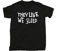 They Live We Sleep T Shirt Rowdy Roddy Piper Sunglasses John Carpenter Movie Tee BlackL