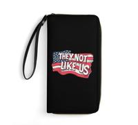 They Not Like Us Leather Wallet Large Capacity Wallets with Zippered for Men Women