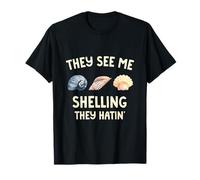 They See Me Shelling They Hatin' Seashells Collecting Beach T-Shirt