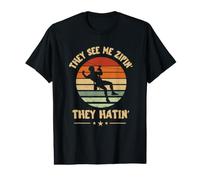 They See Me Zippin' Retro Zipline Ziplining Aerial Zip Line Value Graphic T-Shirt
