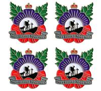They Served Together Animals at War Enamel Pin Badge Purple Poppy Set of 4 | Set of 4, New, Commemorative