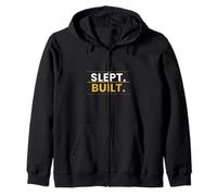 They Slept We Built Streetwear Quote Zip Hoodie