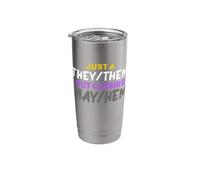They/Them Causing May/Hem Funny Nonbinary Enby Pride LGBT NB Stainless Steel Insulated Tumbler