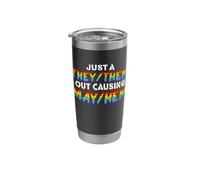 They/Them Causing May/Hem Funny Nonbinary Enby Pride LGBT NB Stainless Steel Insulated Tumbler
