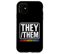 They Them Nonbinary Pride LGBTQ Visibility Queer Equality Case for iPhone 11