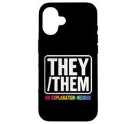 They Them Nonbinary Pride LGBTQ Visibility Queer Equality Case for iPhone 16
