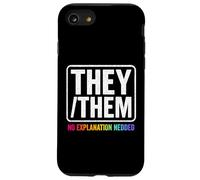 They Them Nonbinary Pride LGBTQ Visibility Queer Equality Case for iPhone SE (2020) / 7/8