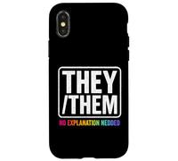 They Them Nonbinary Pride LGBTQ Visibility Queer Equality Case for iPhone X/XS