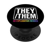 They Them Nonbinary Pride LGBTQ Visibility Queer Equality PopSockets Adhesive PopGrip