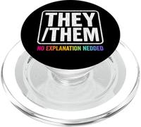 They Them Nonbinary Pride LGBTQ Visibility Queer Equality PopSockets PopGrip for MagSafe