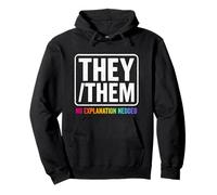They Them Nonbinary Pride LGBTQ Visibility Queer Equality Pullover Hoodie