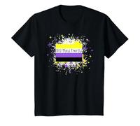 They/Them Pronoun Big They Energy Nonbinary Pride Gender NB T-Shirt, Youth, Black, Medium