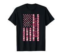 They Them Pronoun Identity Nonbinary Pink Camo USA Flag T-Shirt