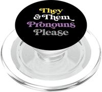 They & Them Pronouns Please Non-Binary LGBTQIA Pride Flag PopSockets PopGrip for MagSafe