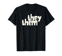 They Them Pronouns Retro Bold Typography Gender Identity Value Graphic T-Shirt